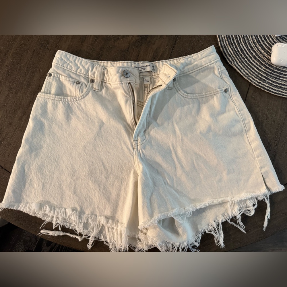 Abercrombie & Fitch Cream Jean Shorts